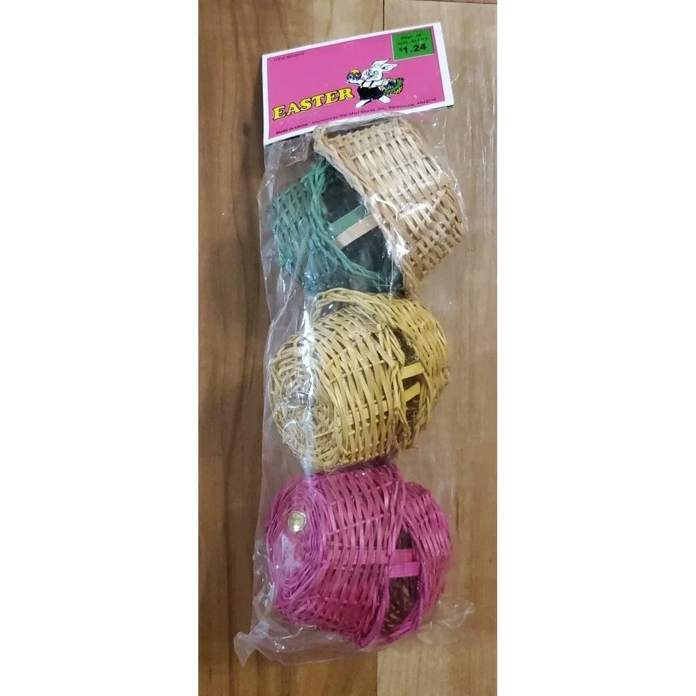 Lot of 6 MINI baskets Multicolor For Easter Walmart NOS Sealed
